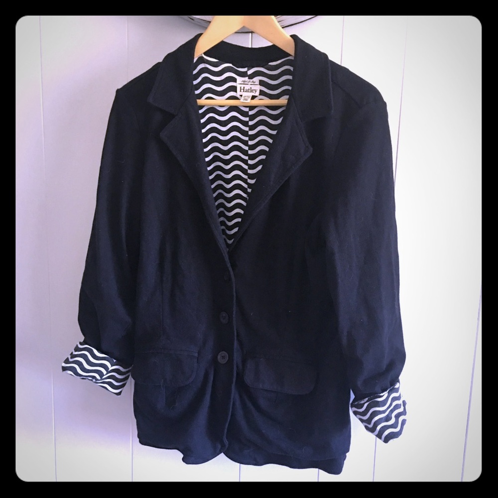 Hatley black jersey blazer size XL